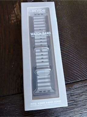 Vibe Gray Silicone Replacement Watch Band for Apple Watch (42/44/45mm)